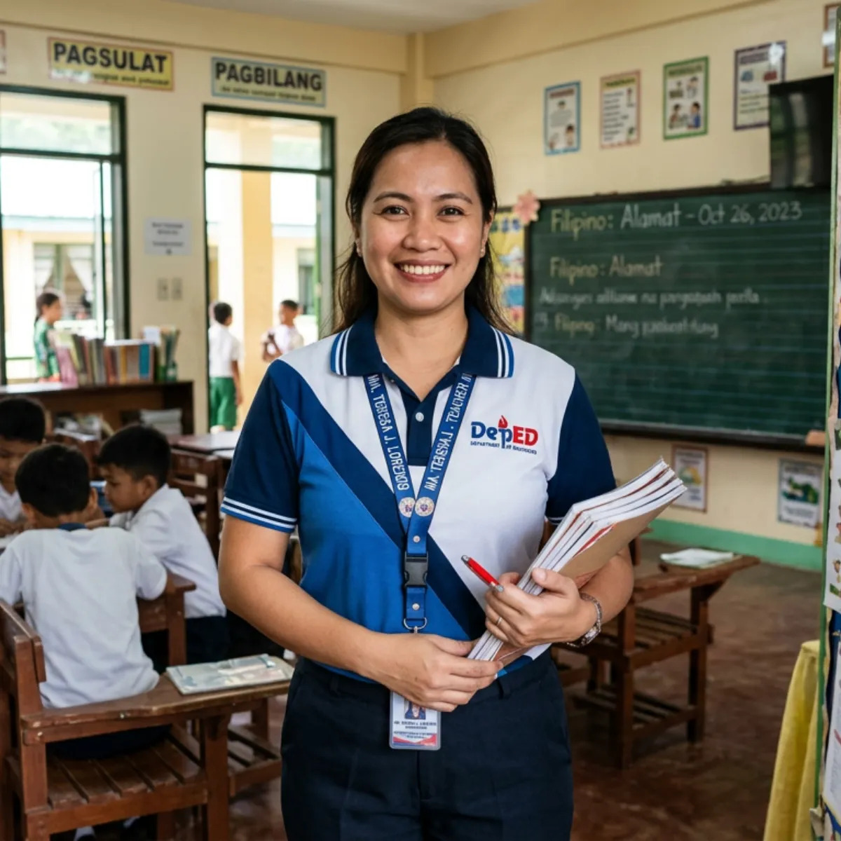 Public school teacher in DepEd uniform
